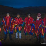 Andean people in ceremony to Pachamama