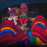 Andean people in ceremony to Pachamama