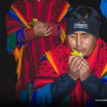 Andean man in ceremony to Pachamama