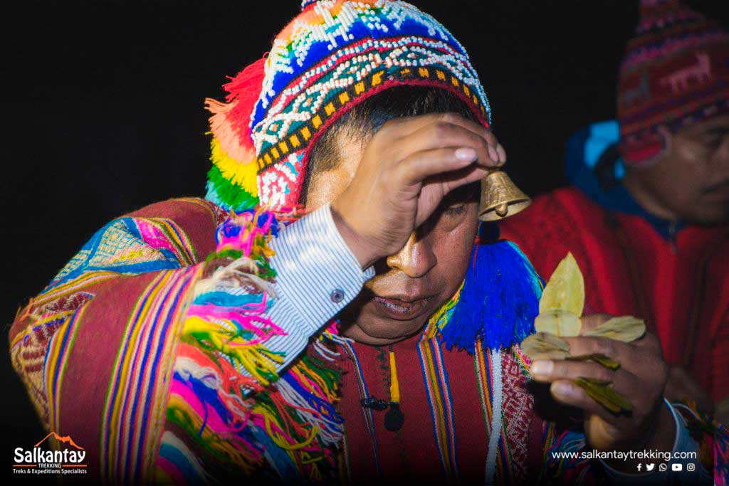 Andean priest in a ceremony