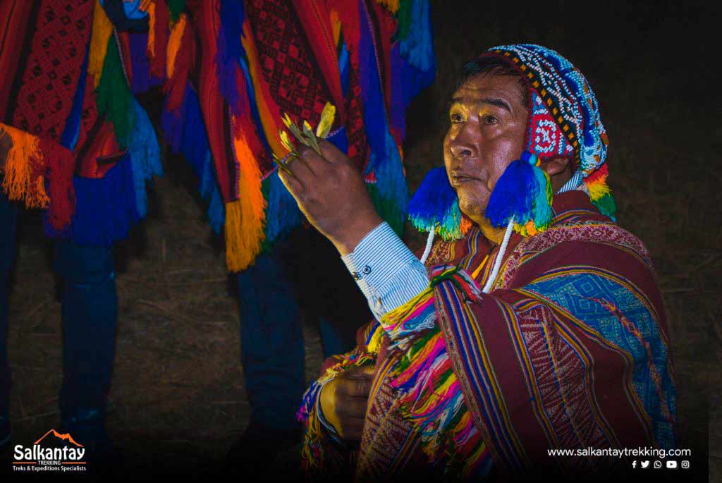 Andean priest in a ceremony