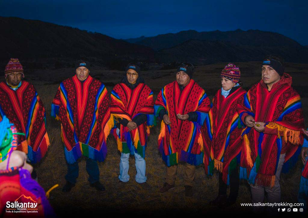 People in red ponchos