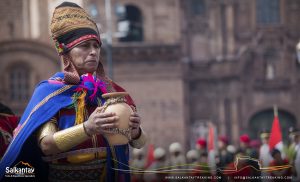 Andean man in Warachikuy ceremony