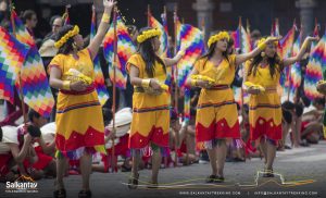 Young andean girls in Warachikuy ceremony