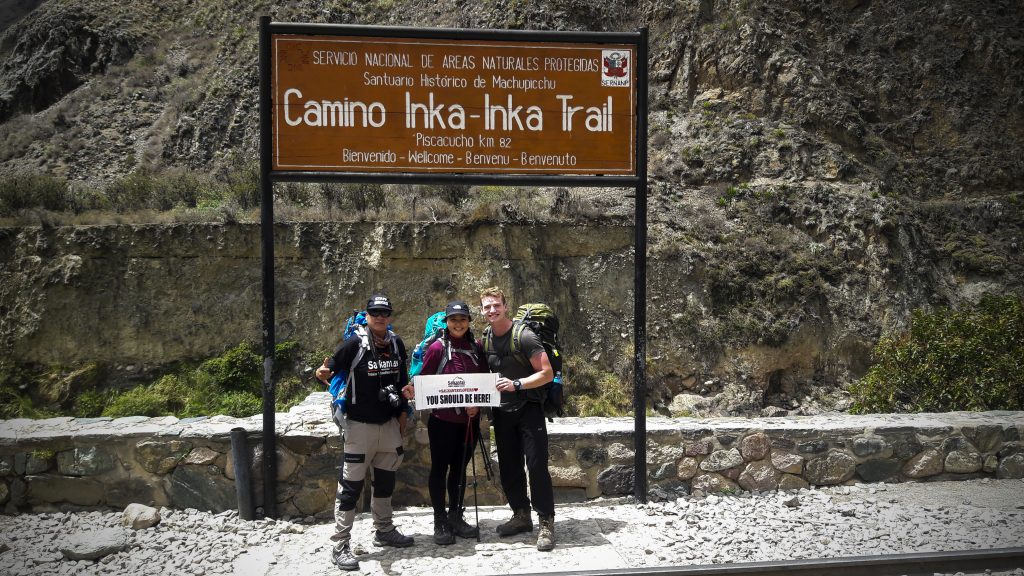 People at Inca trail Km 82