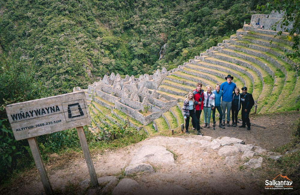 Archaeological site of Wiñay Wayna on the Inca Trail to Machu Picchu