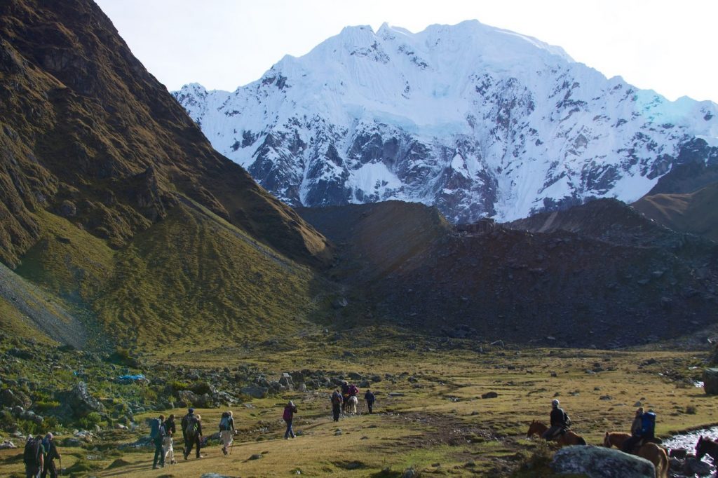 Salkantay mountain and people 