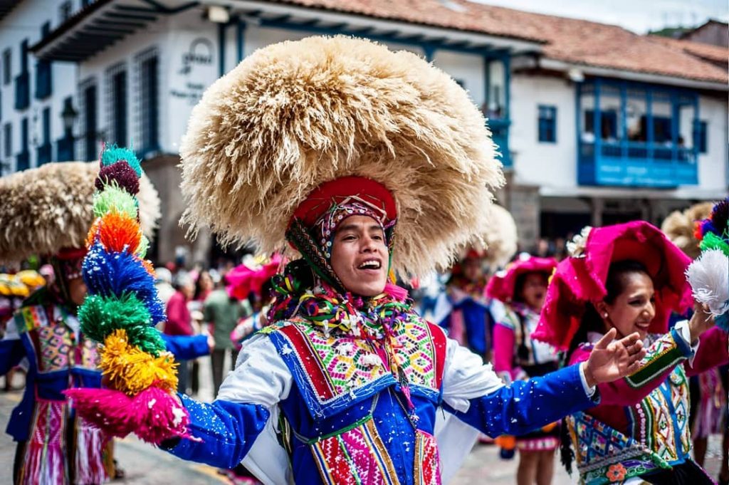 Boy dancing in traditional outfit