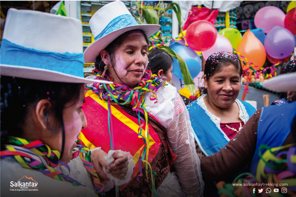 Women celebrating festivity of Comadres in Cusco