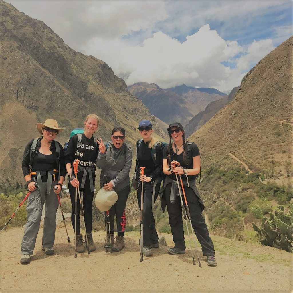 Funny girls on the mountains