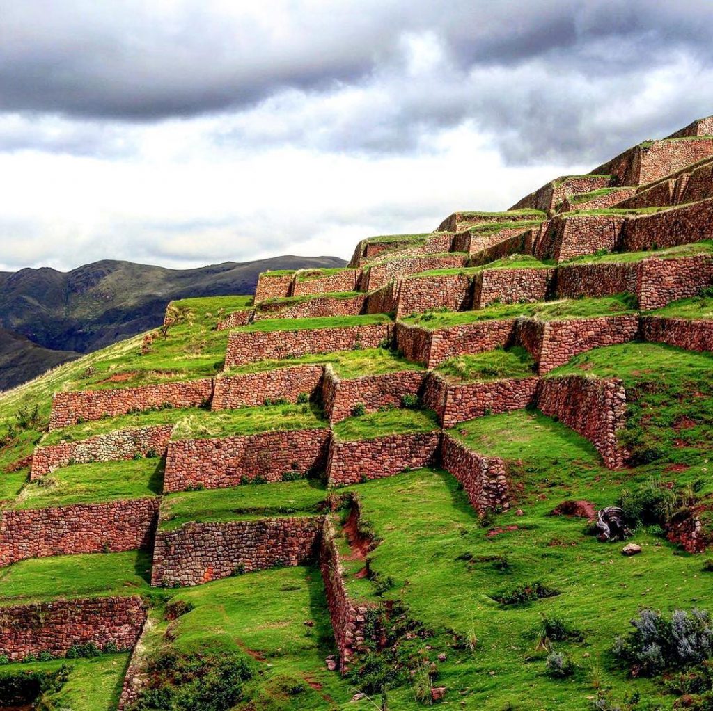 Agricultural terraces at Huchuy Qosqo