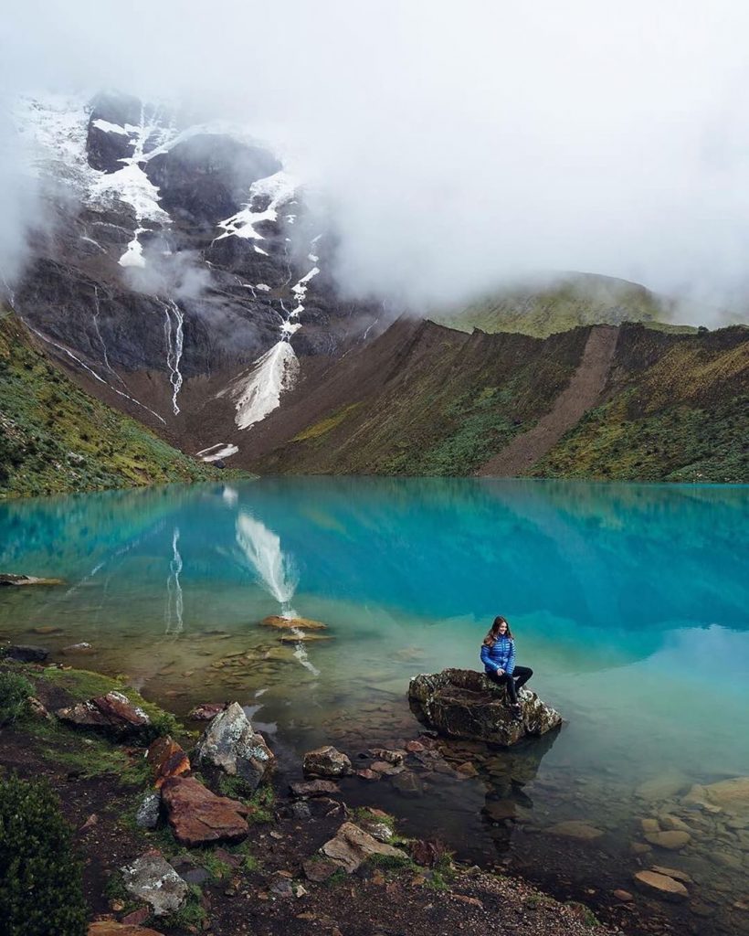 Photo by: @travel_lust_23. You can only visit Humantay lake on the Salkantay Trek.