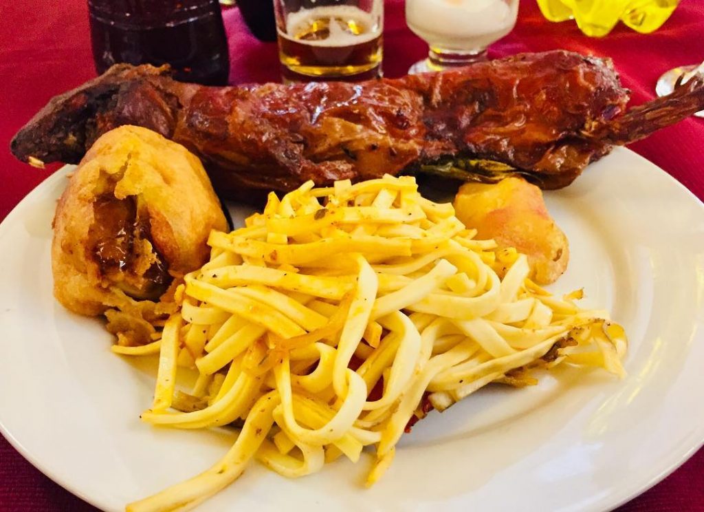 Guinea pig meat or cuy is crispy and the taste is exquisite.
