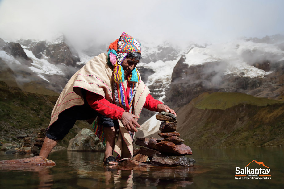 Local ritual in honor of mother earth or nature or Pachamama