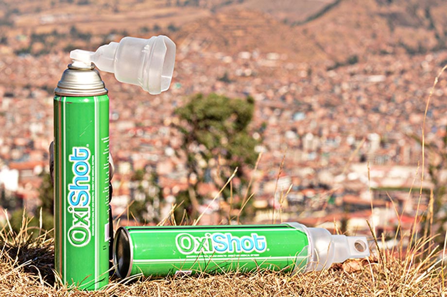 Oxyshot is a can of oxygen and it help you in altitude