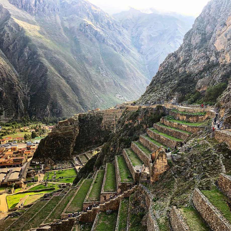 ollantaytambo located in the sacred valley of the Incas surrounded by mountains