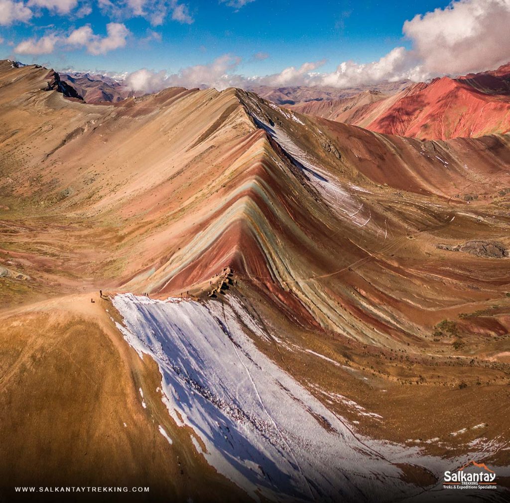 Panoramic view of the rainbow mountain in Cusco