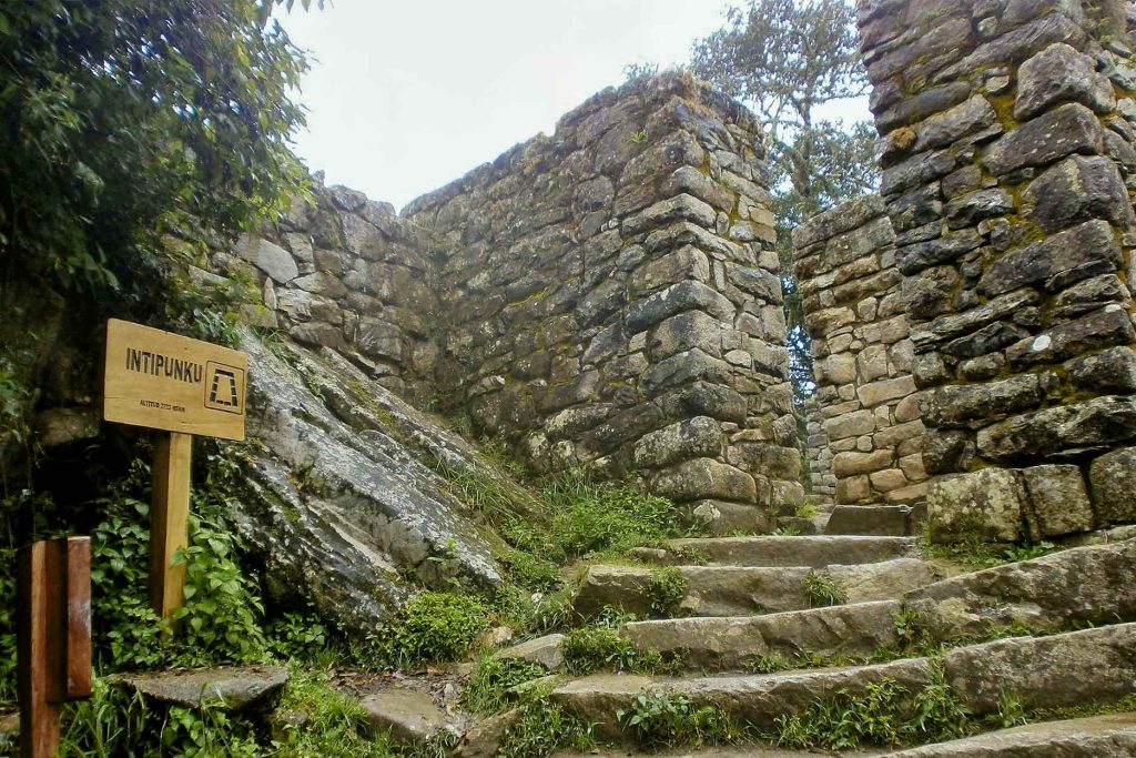 Entrance gate to Inti Punku at Machu Picchu
