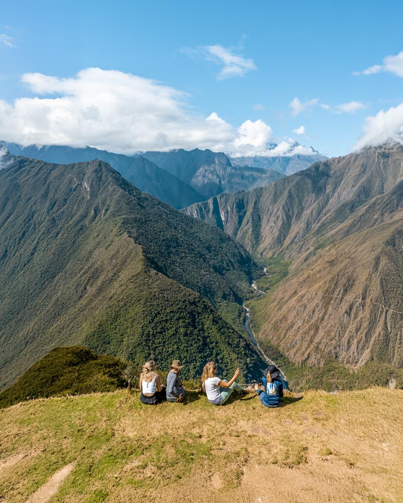 Tourists on the Inca Trail during the dry season