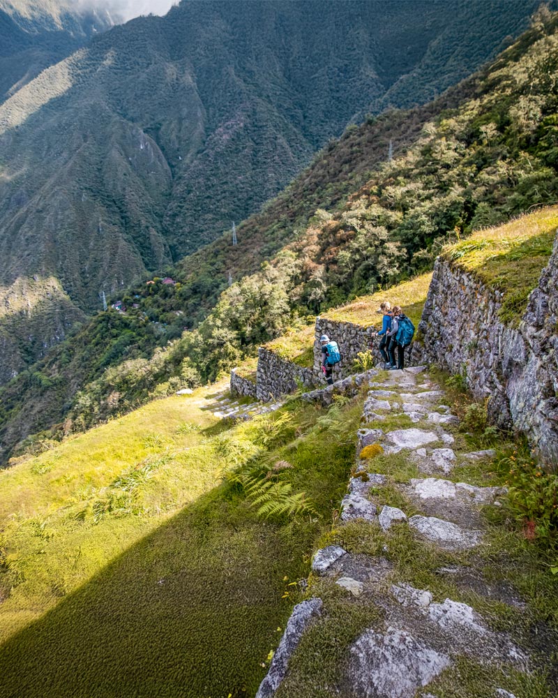 Tourists on the Inca Trail hike