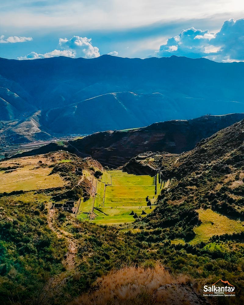 Panoramic photo of Tipon archaeological site