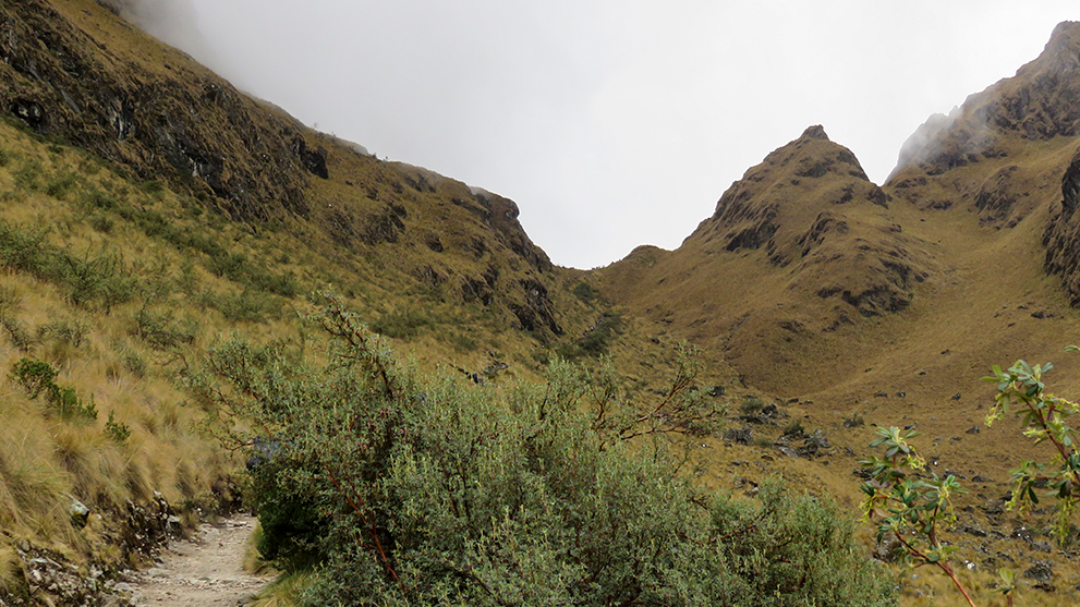 Warmiwañusca pass is the highest point of the Inca trail