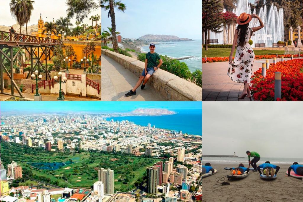 Barranco district walk in the malecon in Lima Peru