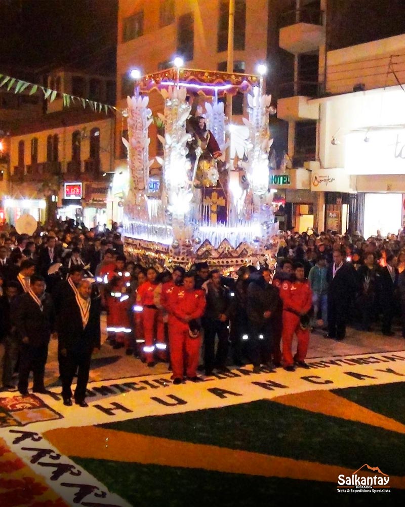 Procession through the streets of Huancayo during Easter week