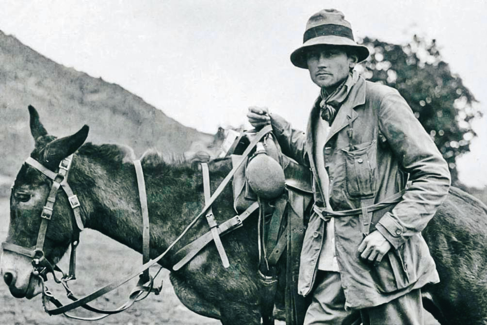 Hiram Bingham in citadel of Cusco