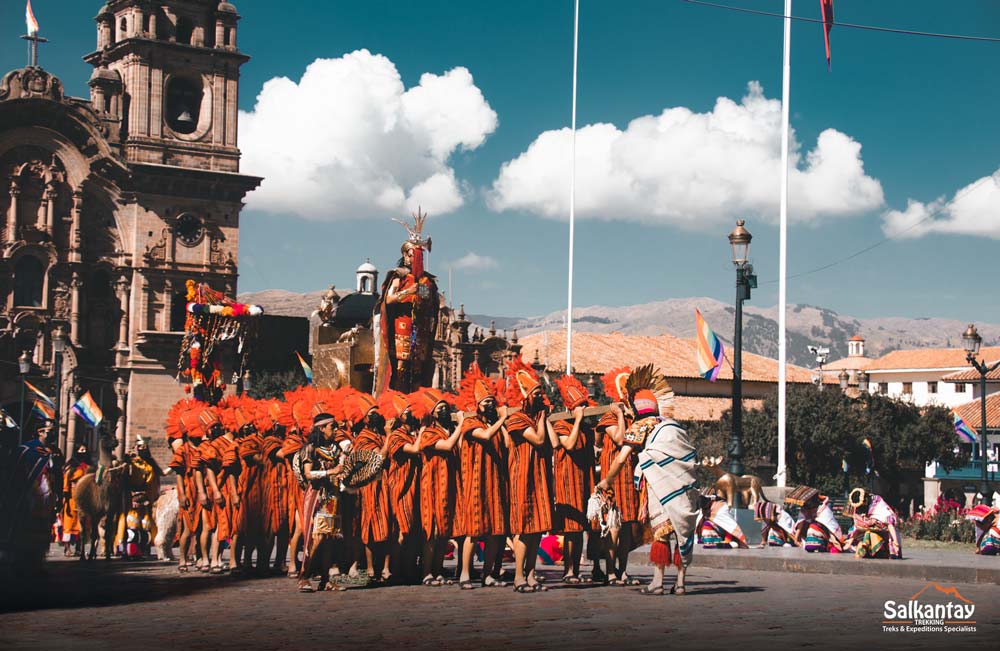 Inti Raymi ceremony in the Plaza Mayor of Cusco