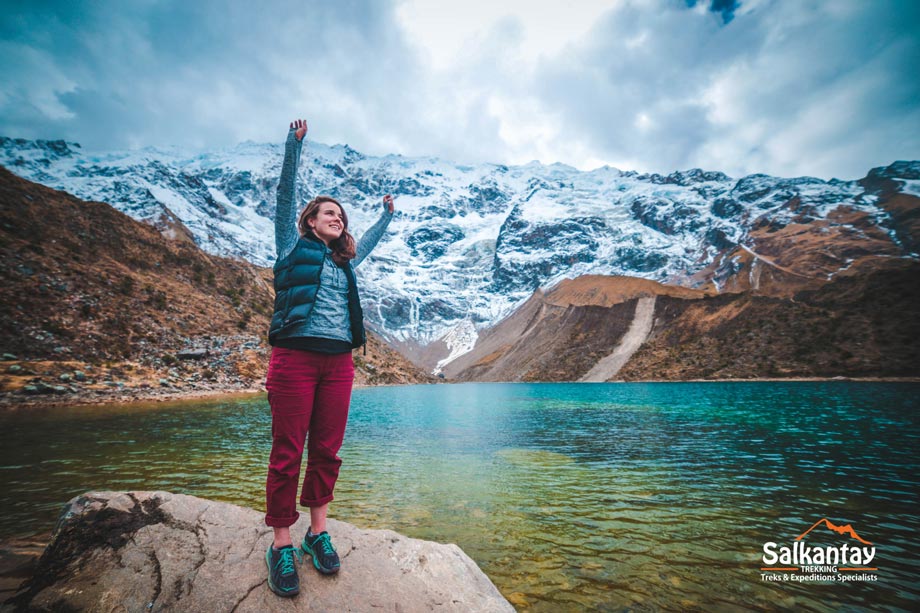 Women in Humantay Lake Salkantay Trek