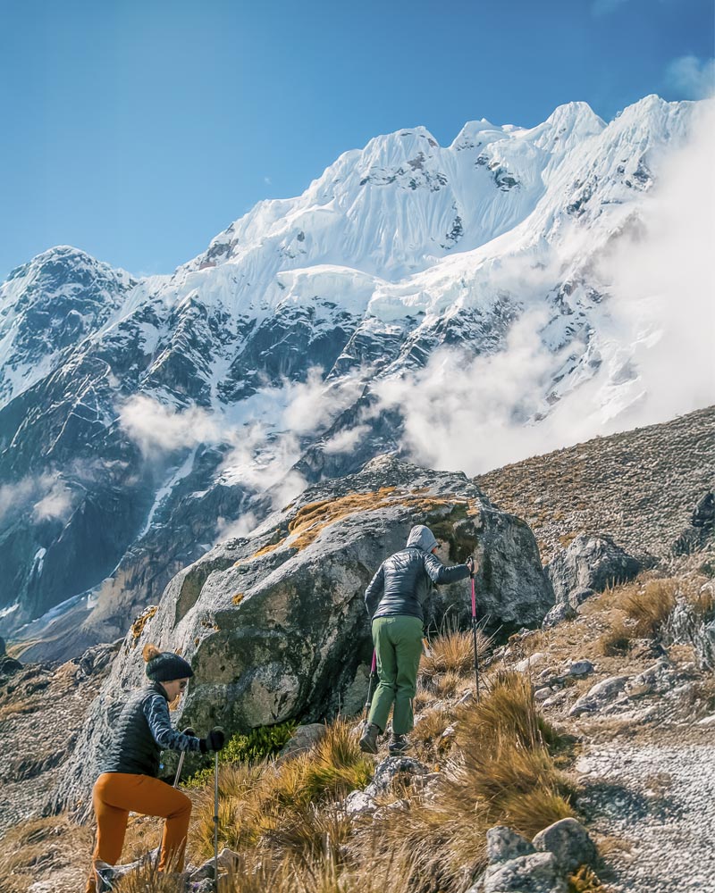 Tourists on the Salkantay Trail