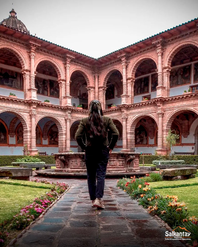 A woman in La Merced Convent Cusco Peru