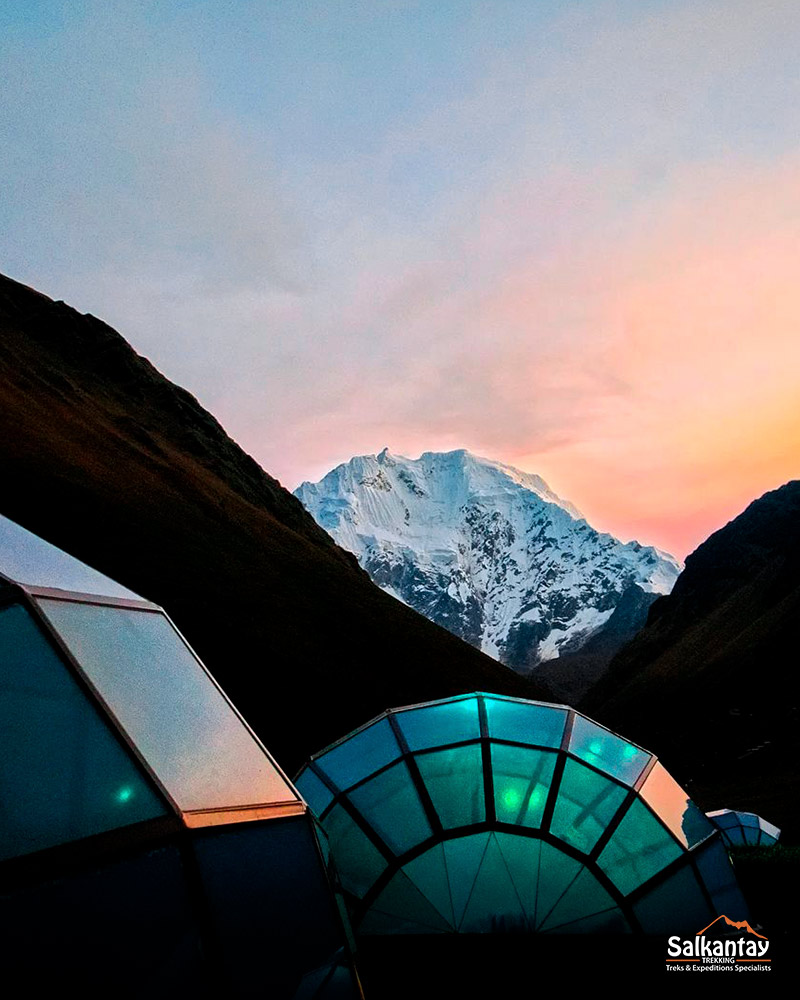 Sunset with a view of the Salkantay Pass