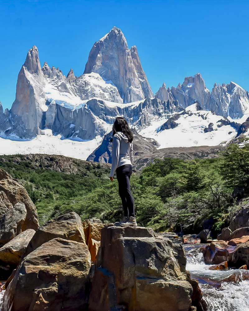 Woman hiking in Fitz Roy, Argentina