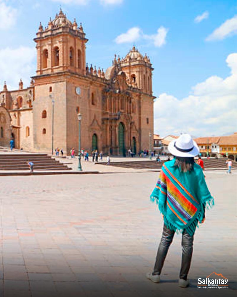 Woman appreciating the main square