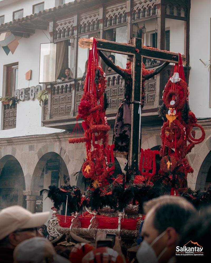 Image of the Señor de los Temblores in Cusco's main square