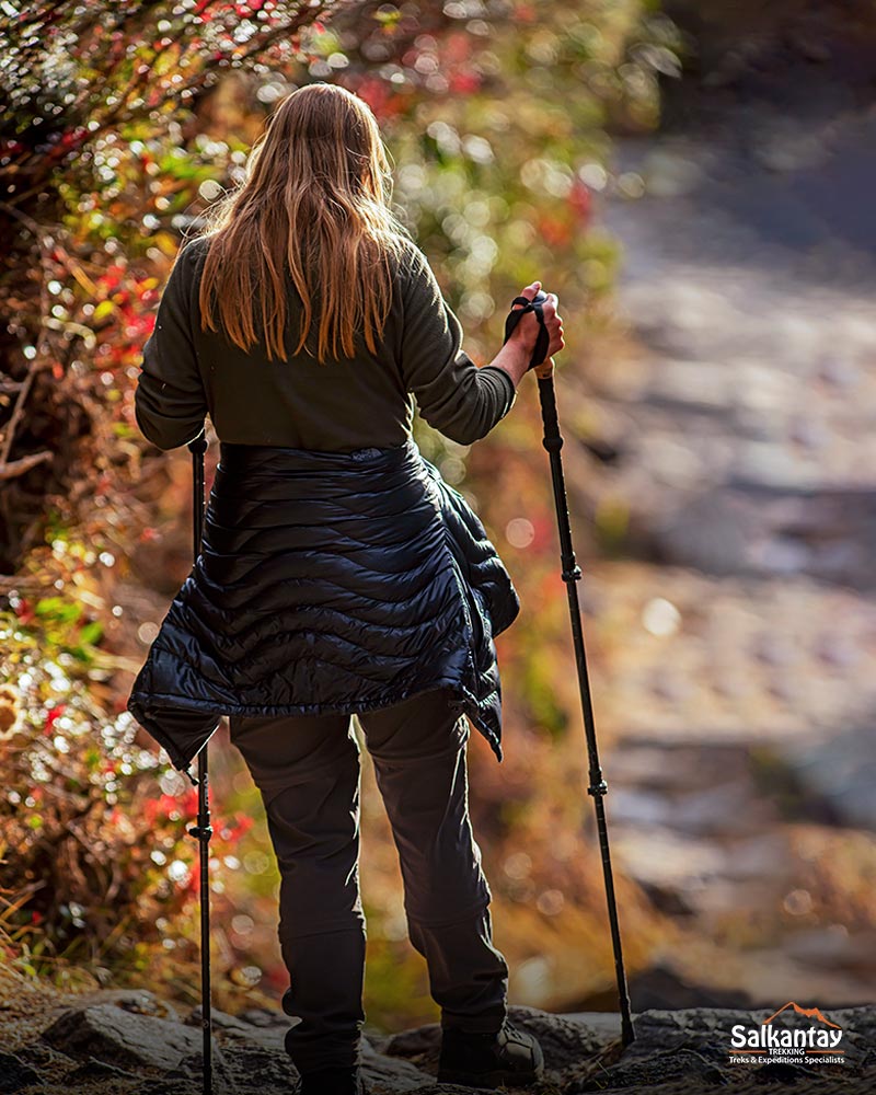 Photograph of a woman on the Inca Trail to Machu Picchu