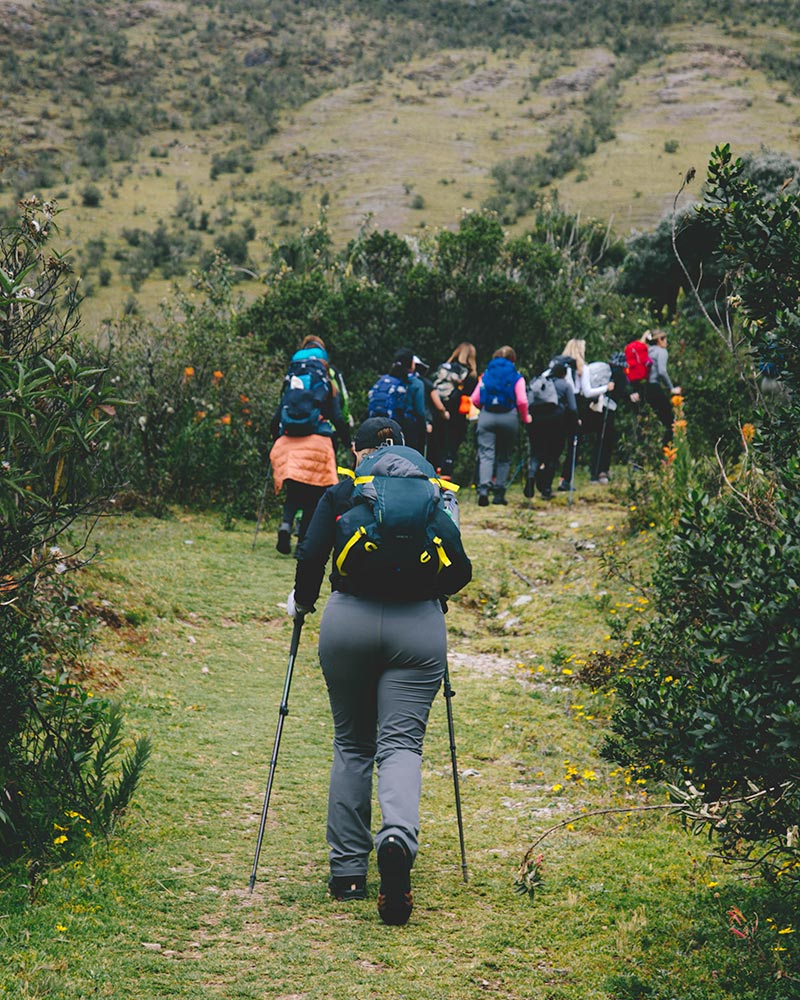 Image of a group of women walking in the mountain