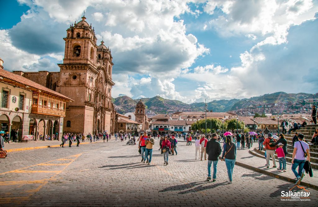 Cusco's main square full of tourists