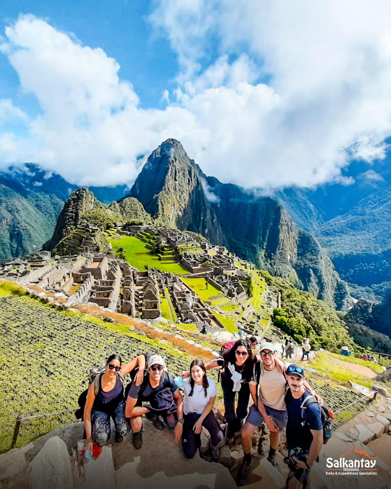 Group of tourists at Machu Picchu citadel