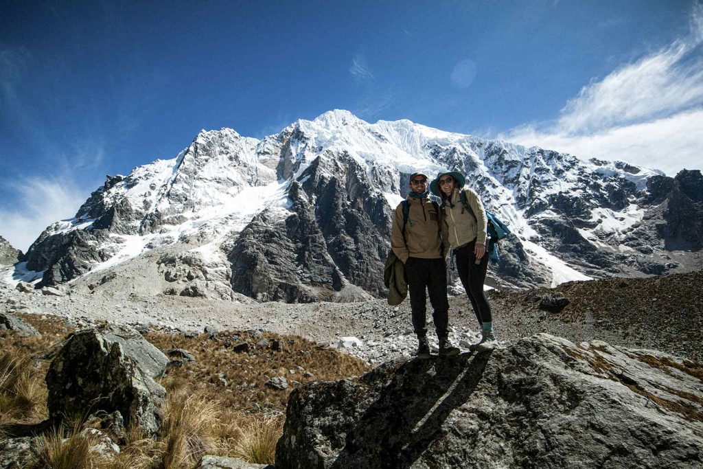 A couple hiking the Salkantay Trek in Cusco