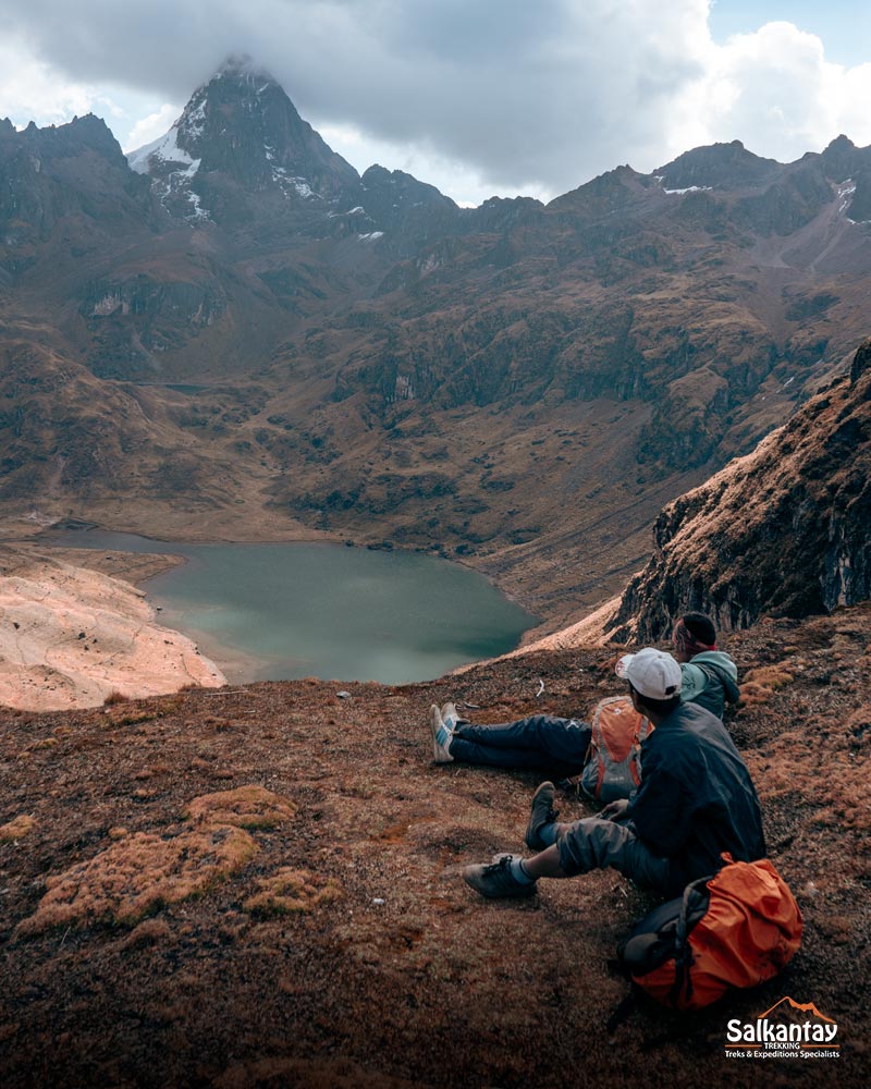Lakes in the mountains on the Lares route