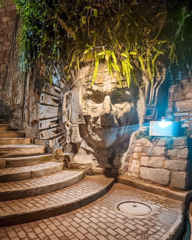 Wiracocha Carved in Stone in the town of Aguas Calientes