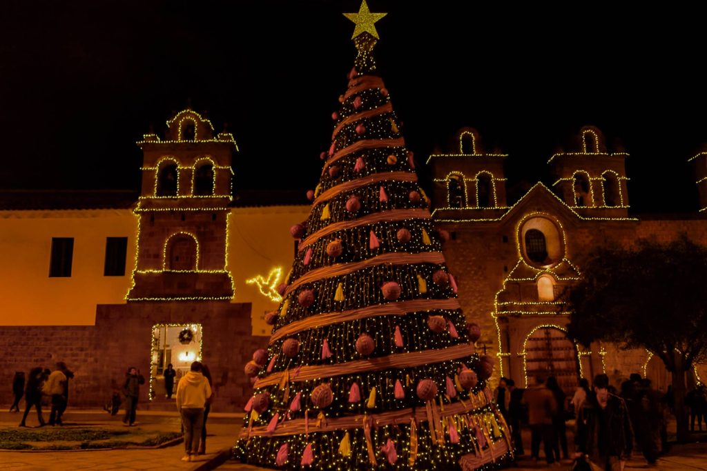 Christmas tree decoration in Cusco, Peru