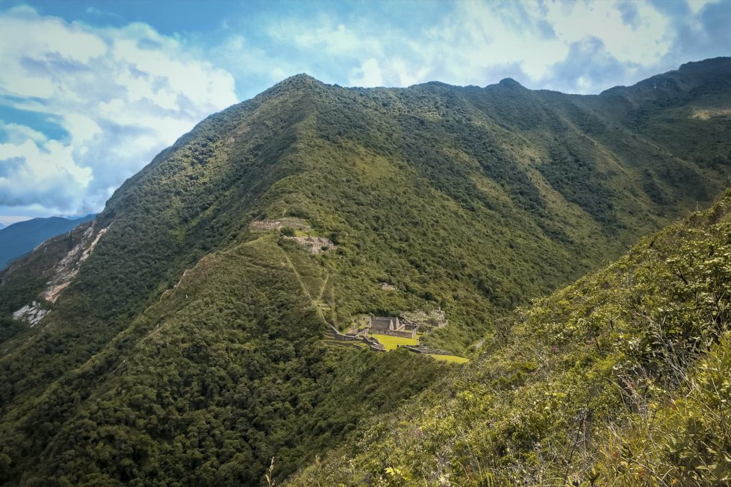 Panoramic view of the great Inca citadel of Choquequirao