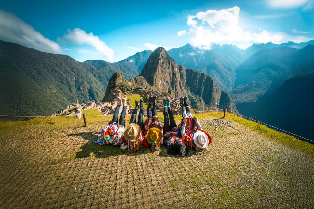 Tourists in the citadel of Machu Picchu