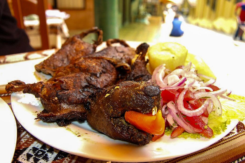 Roast guinea pig, a typical dish from Cusco