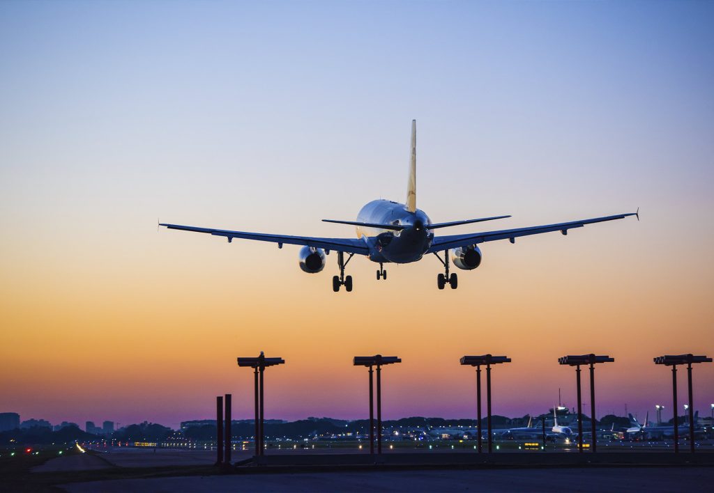 Airports in Peru at sunset