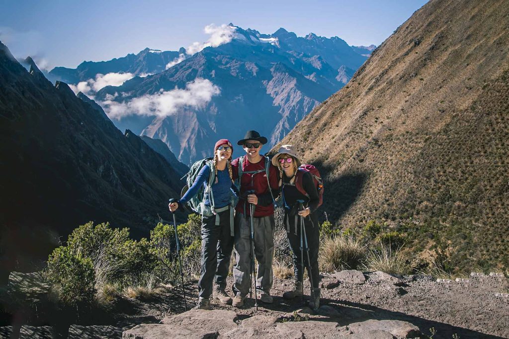 passengers on the Inca Trail during the dry season